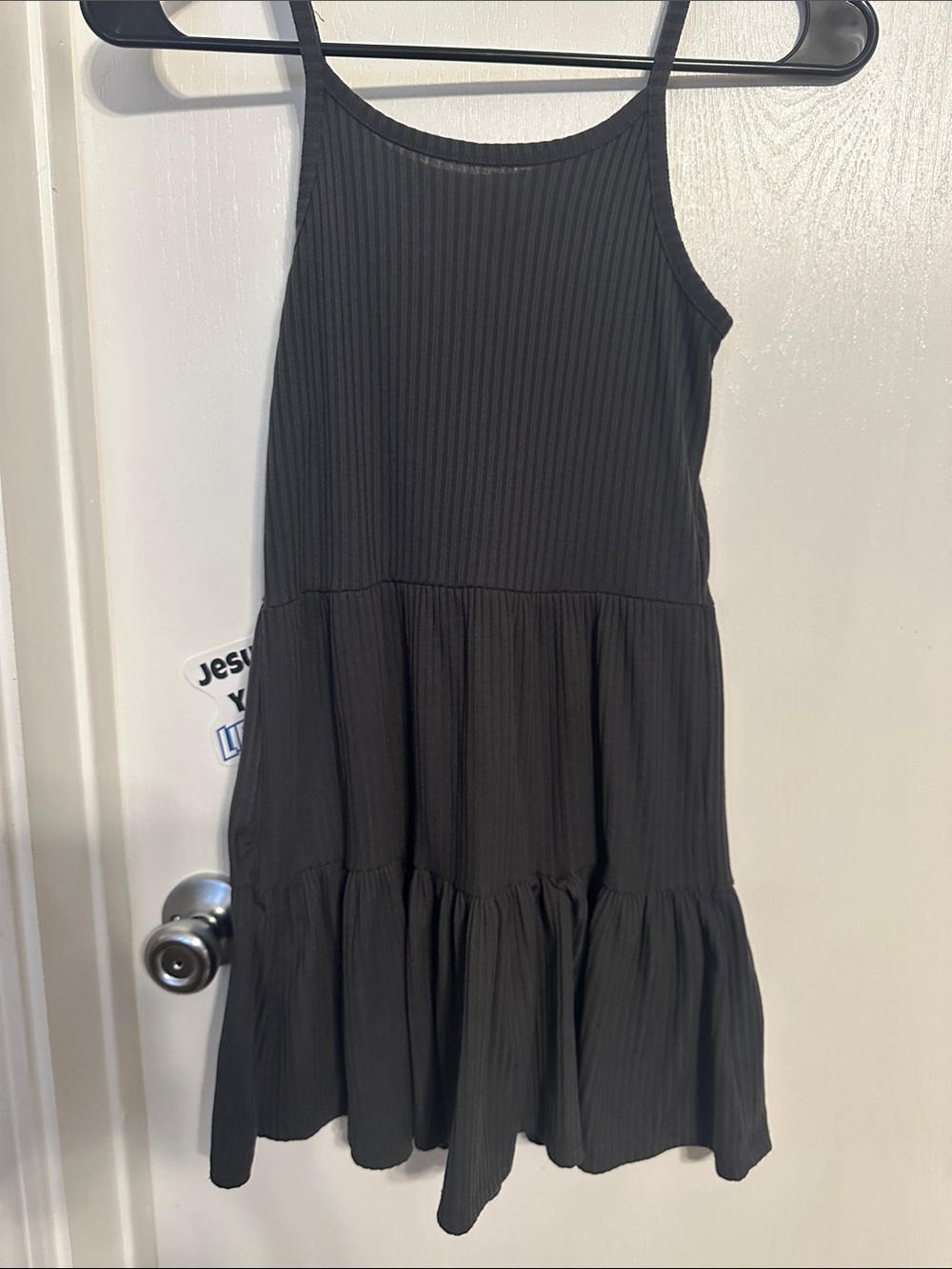 Girls' Black Tiered Sleeveless Dress